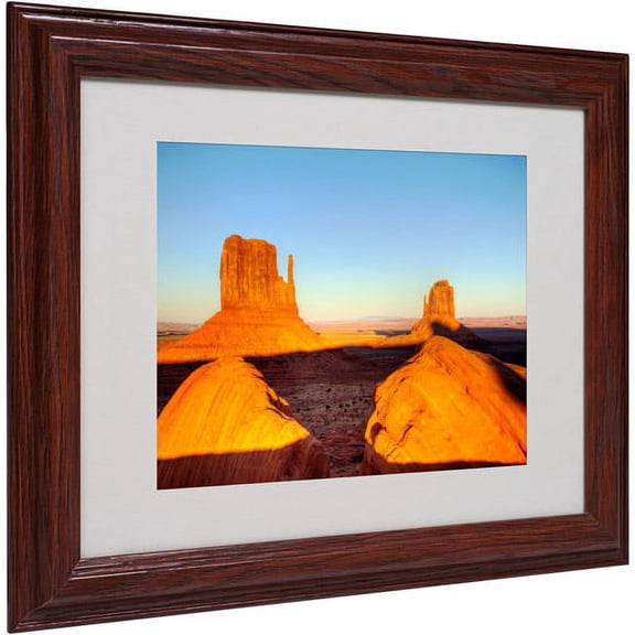 Trademark Fine Art "Monument Valley Sunset" Matted Framed Art by Pierre Leclerc