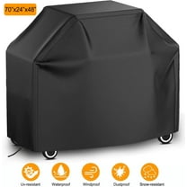 70 Inch BBQ Grill Cover for Outdoor Grill, Waterproof Heavy-Duty Barbecue Gas Grill Cover for 4-7 Burner Barbecue Grill, Black (70“x 24”x48“)