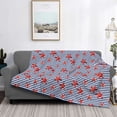 thumbnail image 2 of Yiaed Starfish Navy Blue Stripe Print Blanket Throw Blanket Soft Cozy Flannel Blanket for Home Bed Sofa Couch Chair-40"x30", 2 of 6