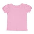 thumbnail image 4 of Miaeowve little Girls Summer Cotton T-shirt Short Puff Sleeve Round Neck Basic Tee Blouse Top Pink 5T, 4 of 5