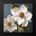 thumbnail image 2 of Loreth, Lanie 15x15 Black Modern Framed Museum Art Print Titled - Magnolias on Blue II, 2 of 5