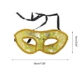 thumbnail image 2 of Unique Bargains 1 Pc Jazz Cloth-Wrapped Flat Head Half Face Party Mask for Masquerade Party Gold Tone, 2 of 3