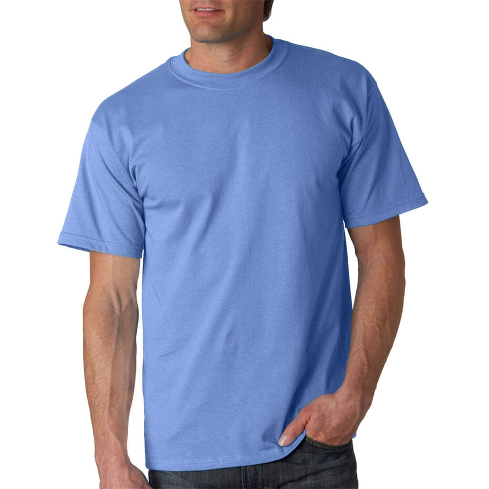 Gildan - 2000 Double Needle Seamless T-Shirt -Carolina Blue-Small ...