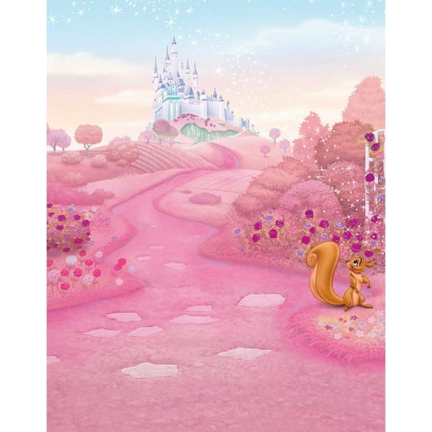 Abphoto Polyester 5x7ft Cartoon Castle Pink World For Princess Photography Backdrops Photo Props Studio Background Walmart Com Walmart Com