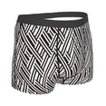 thumbnail image 2 of KLL Black White Stripes Men's Cotton Boxer Briefs Underwear-Small, 2 of 8