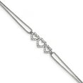 thumbnail image 6 of 925 Sterling Silver Polished Cubic Zirconia Heart Bracelet, 6 of 7