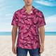 thumbnail image 2 of Fotbe Pink Butterfly Camisa Hawaiana para Hombre Unisex – Camisa Casual de Verano con Botones de Manga Corta de Algodón y Lino,Small, 2 of 7