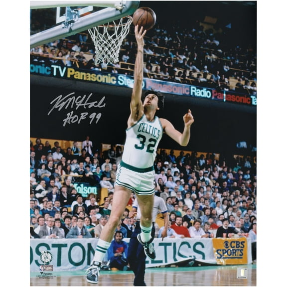 Kevin McHale Boston Celtics Autographed 16" x 20" Lay Up In White Jersey Photograph with "HOF 99" Inscription - Fanatics Authentic Certified