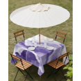 thumbnail image 3 of Purple Waves Coastal Outdoor Tablecloth with Umbrella Hole, PurpleOmbre Summer Beach Oceans Spillproof Waterproof Outdoor Table Cover, Patio Tablecloths for Party/Garden/Picnic, Square 60"x60", 3 of 9
