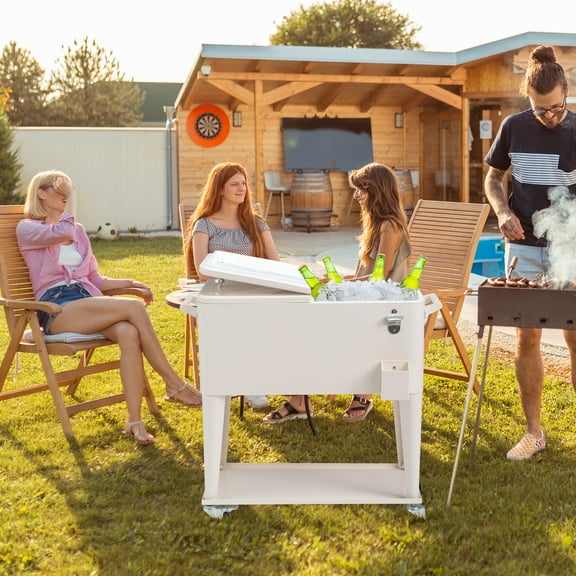 SamyoHome Convenient Patio Rolling Cooler Cart