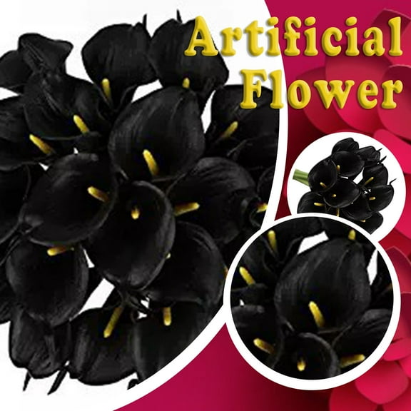 10PC Artificial Calla Lily Flowers, Latex Fake Wedding Bouquet, Bridal Centerpieces & Home Decoration,A