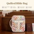 thumbnail image 7 of Xixirimido Cross Vibrant Roses Floral Print Bible Cover Case for Women, Quilted Bible Cover Bag with Handle, Bible Carrying Case Study Supplies Accessories for Men, 7 of 7