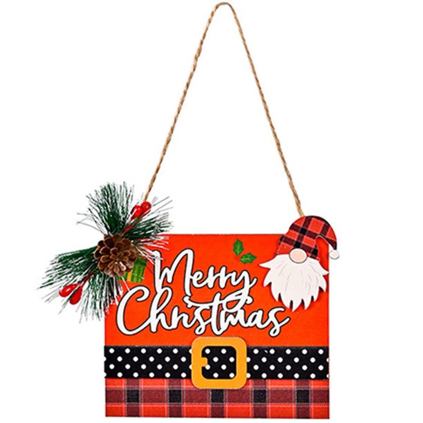 Decoración con letrero de letras de Navidad Adorno colgante de madera con estampado de dibujos animados
