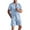 Sky Blue, variant on VBTAPA Mens 2 Pieces Cotton Linen Set Short Sleeve Button Down Shirts and Shorts Matching Sets Basic Solid Casual Work Suit Summer Beach Outfits Navy M