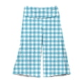 thumbnail image 5 of Women's Fold Over Capri Pants Y2K Low Rise Wide Leg Flowy Gaucho Pants Summer Plaid Going Out Yoga Capris Cyan M, 5 of 7