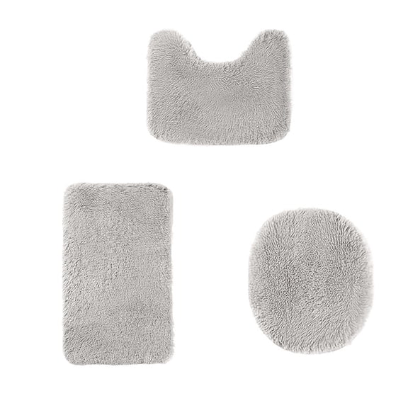 3Pc Toilet Seat 3 Piece Bathroom Rug Set Toilet Bathroom Toilet Tub Floor Mat Nonslip Mat Carpet Nonslip Carpet Set Long Wool Floor Mat Toilet Mat