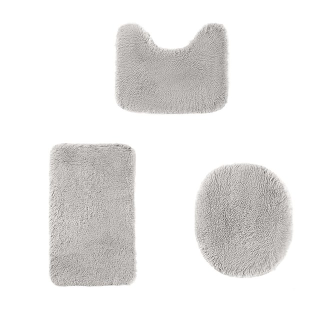DJN Deal of the Day Toilet Mat 3 Piece Bathroom Rug Set Toilet Bathroom Toilet Tub Floor Mat Nonslip Mat Carpet Nonslip Carpet Set Long Wool Floor Mat Plush GY2 One Size