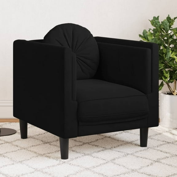 vidaXL Sofa Chair with Cushion Black Velvet