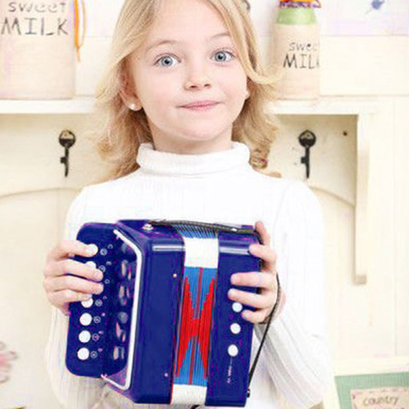 Xubinwww 7 Keys 2 Accordion For Children Adult Beginner Educational Small Instrument Early Pedagogy Piano Toy Toddler Pole Game for Kids 2 Years Old Toddler Climbing Alphabet Board Games for Kids