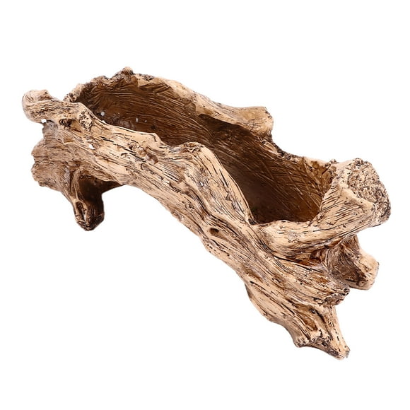 Plant Container Pot Artificial Driftwood Planter Resin Succulent Planter Vintage Tree Root Stump Log Like Flower Container Pot For Home Garden Decoration