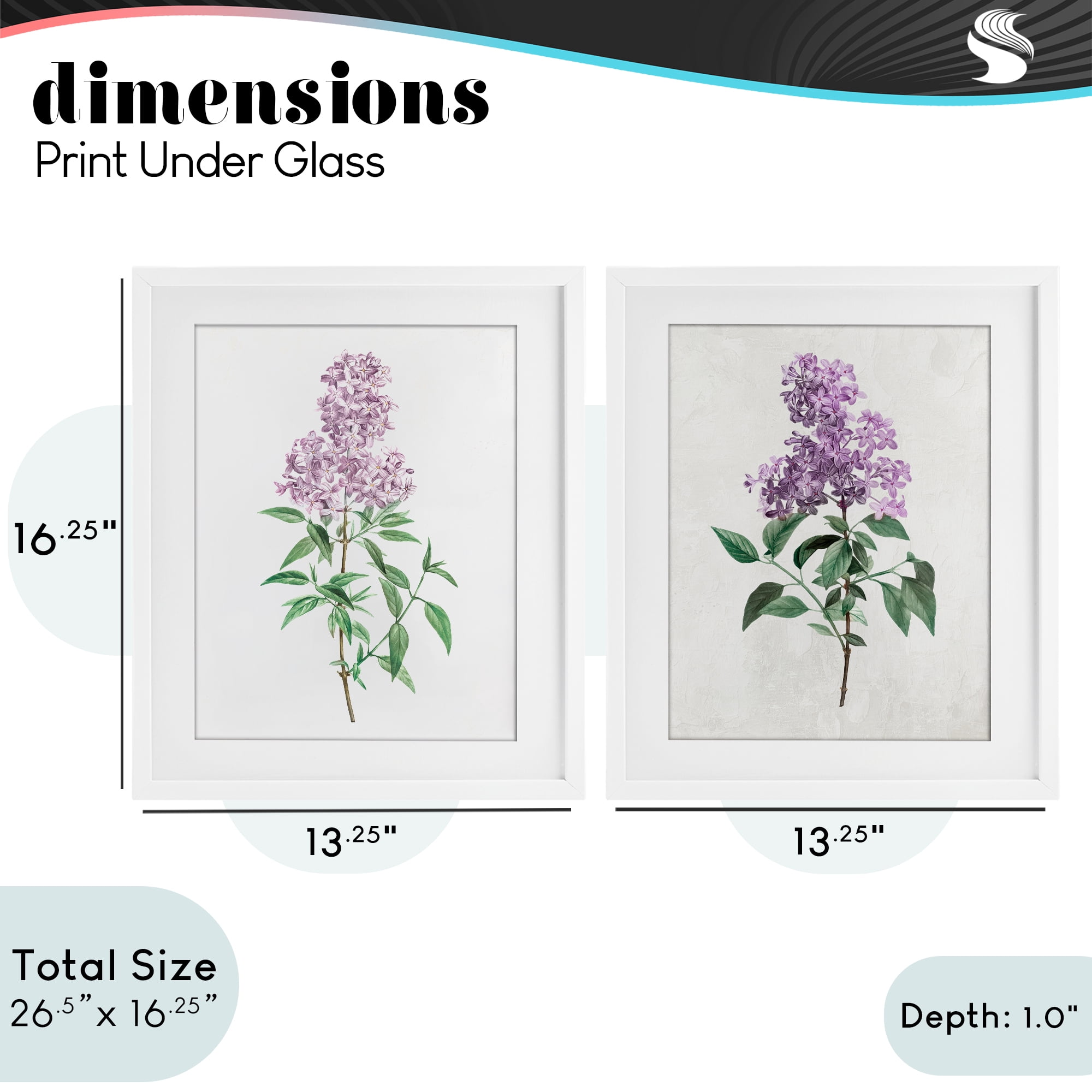 Stupell Industries Herbaceous Lilac Blooms 2 Piece White Framed Print Under Glass Set, design by Kim Allen