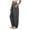 Gray, variant on Womens Solid Panel Seam Split Detail Harem Wide Leg Pants Hidden Side Inset Pockets Full Elastic Gathered High Waist Lightweight Textured Woven Fabric Loose Full Length Casual Trousers