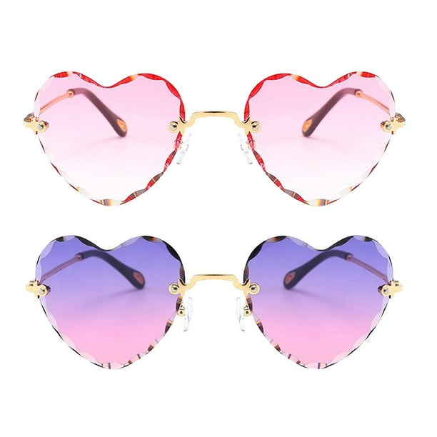 Gafas de sol de moda en 2 colores con protección UV400 y marco dorado. Púrpura + rosa