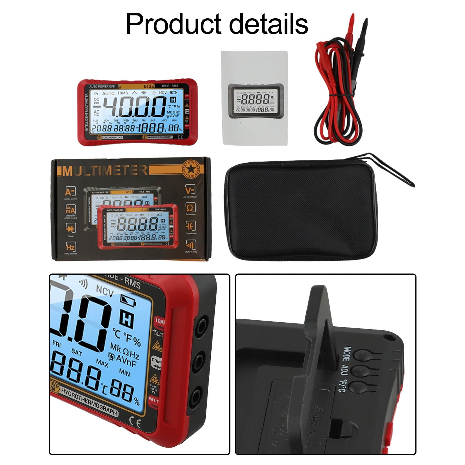AutoRanging Digital Multimeter with Large Display for Voltage and Current
