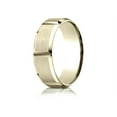 thumbnail image 2 of Benchmark� 14k Gold 7mm Comfort-fit Satin-finished Grooves Carved Design Wedding Band Ring, 2 of 9