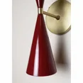 thumbnail image 2 of Pair of Tuxedo Wall Sconce Red Enamel Mid Century Lamps Lighting Wall Fixtures, 2 of 3