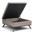 thumbnail image 2 of Trent Home Faux Air Leather Square Coffee Table Ottoman in Gray Taupe, 2 of 7