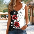 thumbnail image 4 of UPPADA Womens Cute Floral Print Tank Tops Dressy Crewneck Tops Cami Tank Tops Hide Belly Blosues Summer Sleeveless Tops Beach Vacation Outfits,S White Tank Tops, 4 of 6