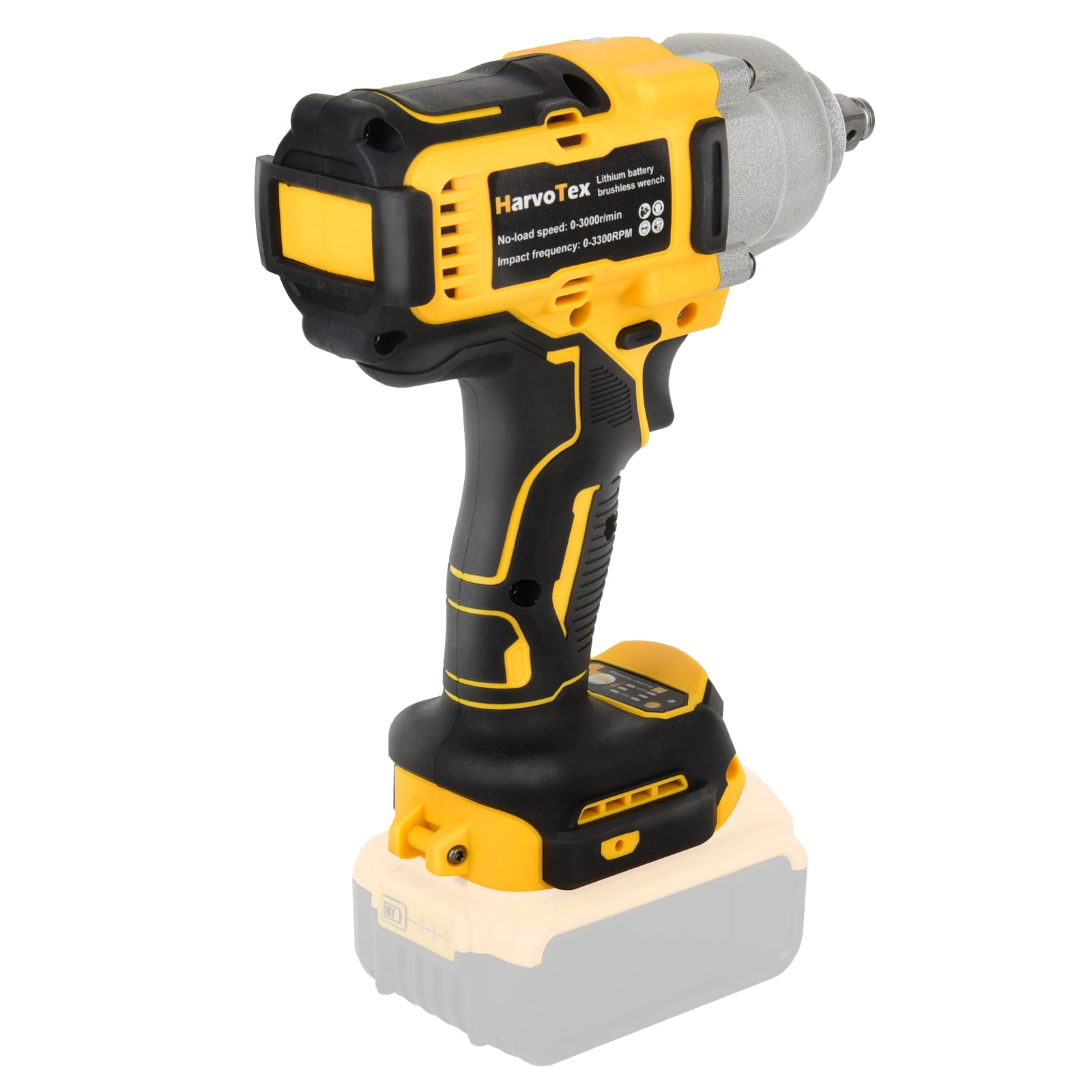 Cordless Impact Wrench Compatible with DeWalt 20V MAX Battery (No Battery) 1/2" Brushless High Torque Impact Gun,1106.34ft-lbs (1500N.m), 3-Speed Mode