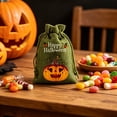 thumbnail image 5 of AZXY Halloween Drawstring Gift Bags Texture Pumpkin Print Candy Treat Pouches, Reusable Portable Multipurpose Goodie Sacks for Halloween Party Favors & Holiday Decor Storage, 5 of 7