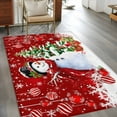 thumbnail image 3 of Red Christmas 3'x5' Washable Rug, Snowman Xmas Tree Ball Gifts Winter Non-Slip Area Rugs for Entryway Kitchen Classroom, Dorm Throw Carpet, Low Pile Soft Indoor Floor Mat, 3 of 9