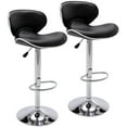 thumbnail image 4 of Modern PU Leather Bar Stools Set of 2, Adjustable Swivel Counter Stools, Counter Height Bar Stools with Back & Footrest For Kitchen Island Pub Dining Room(Black,Silver Base), 4 of 9