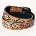 thumbnail image 2 of Bar H Equine Hand Carved Western Leather Belt Men Women Beaded Small, 2 of 2