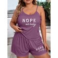 thumbnail image 4 of Gynyvoja Women Plus Size " Not Today" Spaghetti Strap Top and Shorts Loungewear Set Casual Sleepwear 5XL, 4 of 9