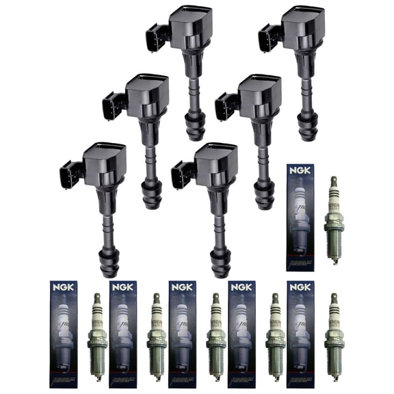 Set of 6 ISA Ignition Coils and 6 NGK Spark Plugs Compatible with 2005-2006 Nissan Xterra 4.0L 3954CC V6 Replacement for UF349