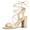 Beige, variant on BLISSFUL STEP Women's Shoes Faux Suede Lace Up Block Heel Slingback Open Toe Sandals Beige 7