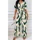 thumbnail image 4 of Mono de verano de una pieza con estampado de rayas y manga corta con cuello en V para mujer, mono elegante de cintura alta con pantalones anchos y piernas, monos de vacaciones, 4 of 5