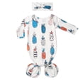 thumbnail image 5 of WIBACKER Baby Girls Boys Nightgowns Milk Silk Sleeper Bag Newborn Coming Home Outfits Floral Knotted Gown with Headband, 5 of 5