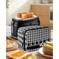 thumbnail image 4 of Gray Black Plaid Toaster Cover 2 Slice, Small Kitchen Appliance Covers, Vintage Star Greyish Buffalo Lattice Toaster Oven Cover with Loop, Bread Machine Cover Polyester Dust Cover Protection, 4 of 4
