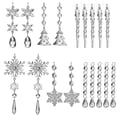 thumbnail image 1 of Bewildely 18 Uds. De adornos de cristal deslumbrantes acrílicos y guirnaldas de carámbanos para impresionantes adornos de carámbanos de árbol Kits de decoración para fiestas transparente, 1 of 6
