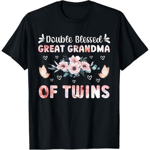 Double Blessed Twin Great Grandma Of Twins T-Shirt