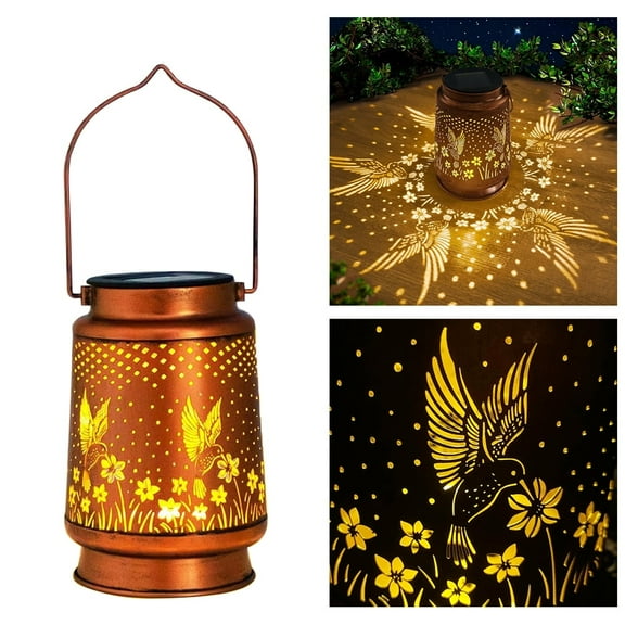 Ryhampaper Solar Lantern Hanging Light LED Hummingbird Outdoor Garden Lamp Waterproof Garden Decor