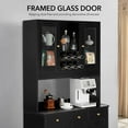 thumbnail image 3 of RichYa 71.2" Tall Kitchen Pantry Cabinet,Large Food Pantry Cabinet for Microwave,Wine,Kitchen Hutch,Black, 3 of 9
