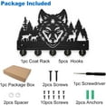 thumbnail image 3 of Wolf Deer Forest Coat Hooks Wall Mount Forest Animal Tree Wooden Key Holder for Wall 11.8×7.9inch Decorative Wall Hooks for Hanging with 5 Alloy Hooks for Entryway Kitchen Office Gift, 3 of 9