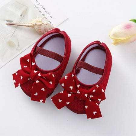 

Bullpiano 0-12M Infant Baby Girls Soft Sole Bowknot Princess Wedding Dress Prewalker Newborn Baby Sneaker Shoes