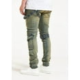 thumbnail image 3 of Embellish NYC Men's Topi Moto Buckle Straps Distressed Skinny Fit Denim Jeans (40, Sand), 3 of 5